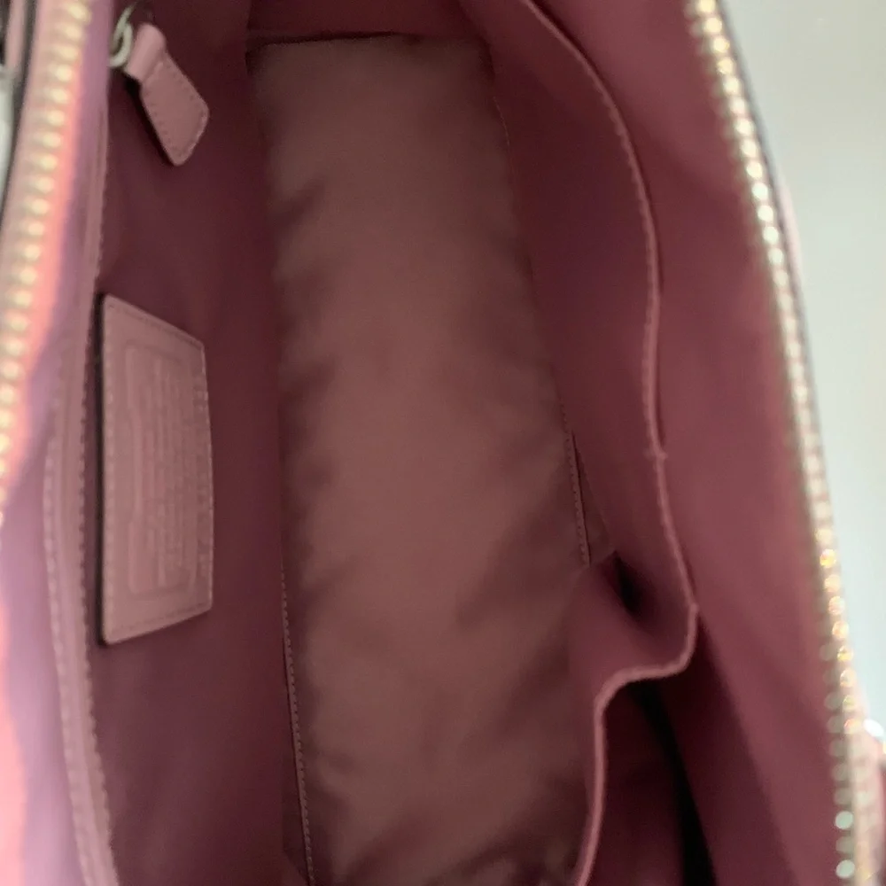 Coach Laser Cut Floral Satchel Bag in Pink with detachable Shoulder Strap - Picture 5 of 7